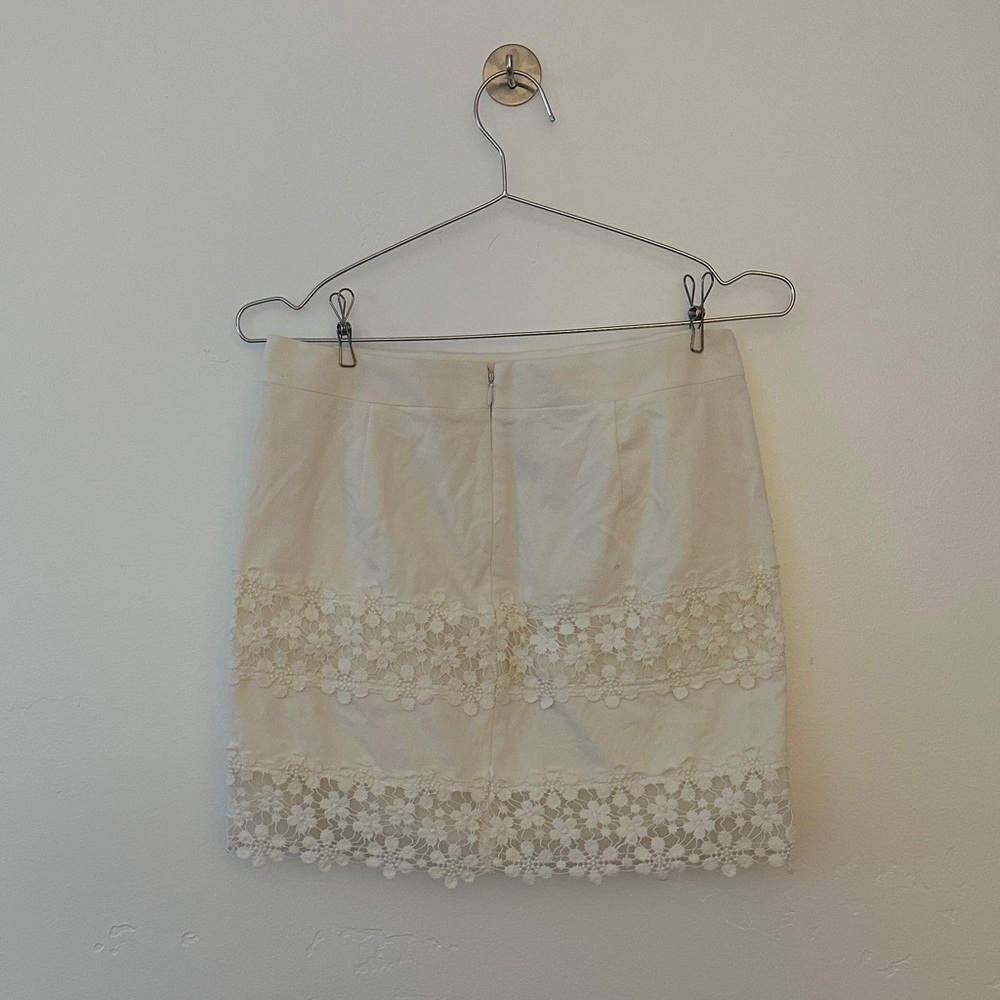 J. Crew Cream Floral Lace Mini Skirt - Picture 3 of 4